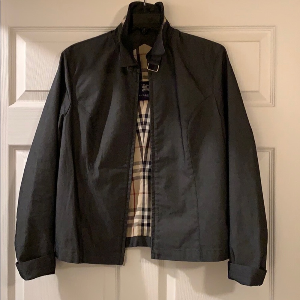 Burberry Gray Zip-Up Jacket